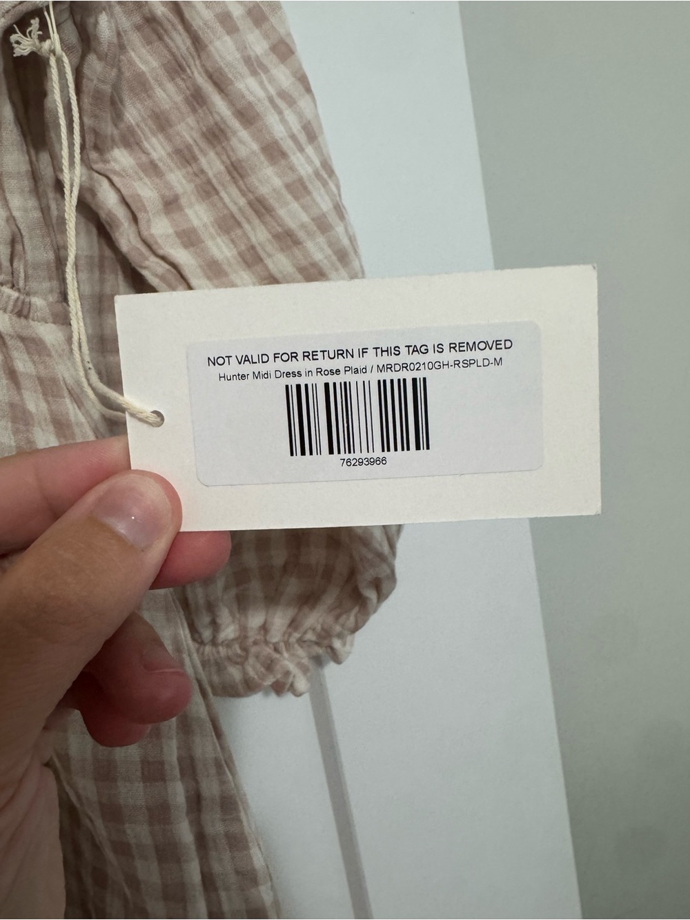 Hunter Midi Cotton Dress is Rose Plaid - Worth collective - Picture 2 of 5